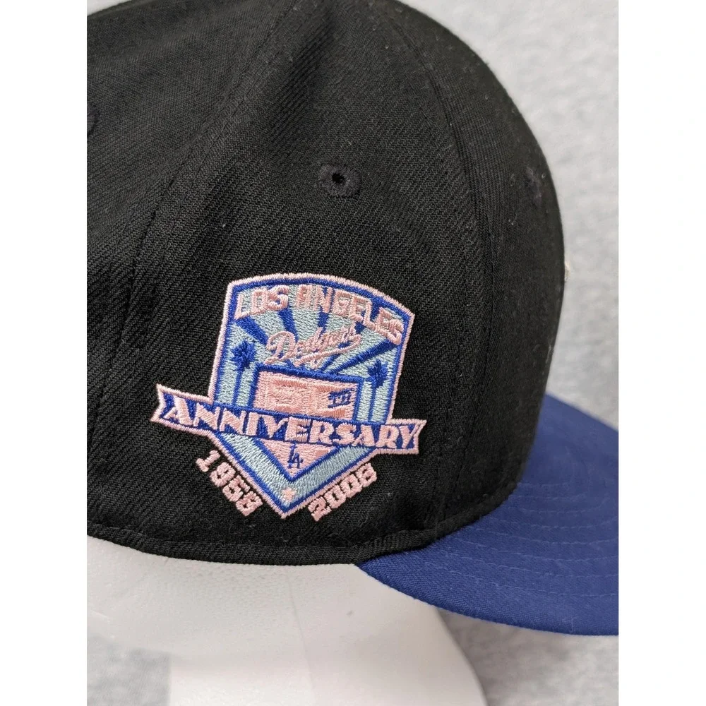 Los Angeles Dodgers Hat Cap Fitted Mens 7 Black 59FIFTY New Era Palm Taco 50th